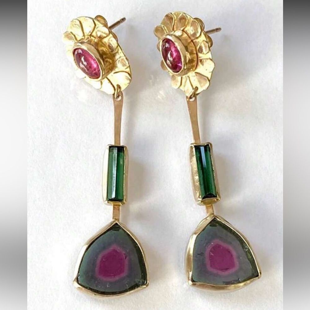 Pink Drop Earrings A1264 - Picture 3 of 5